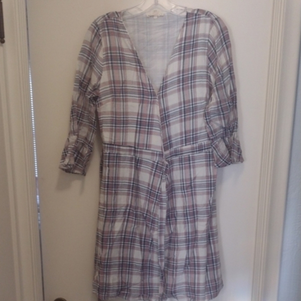Promesa Red And Blue Plaid Tieable Dress (J610)